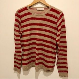 🎁Michael Kors red/brown striped shirt🎁